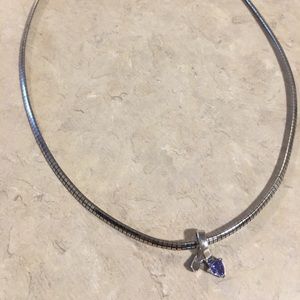 Lia Sophia amethyst pendant w/Omega chain